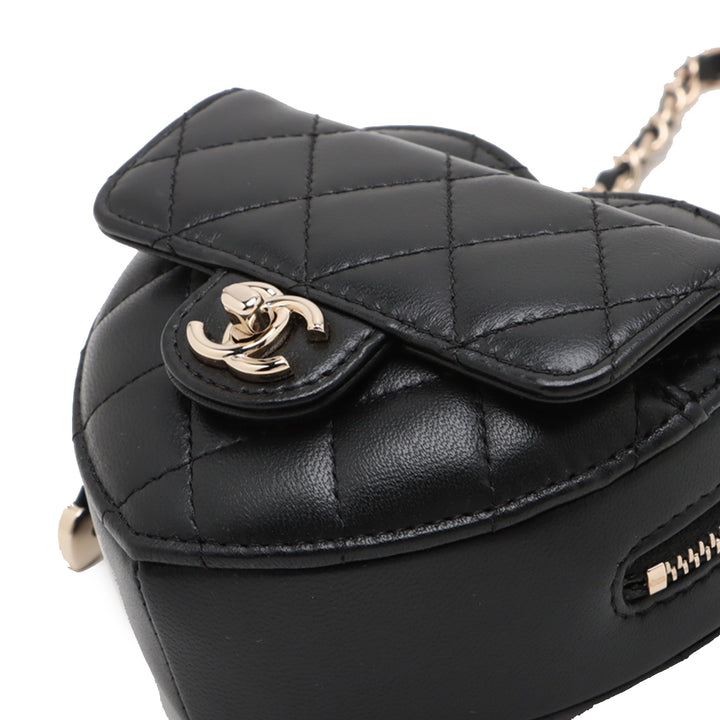 Chanel Mini Cuir d’agneau CC in Love Heart Sac ceinture