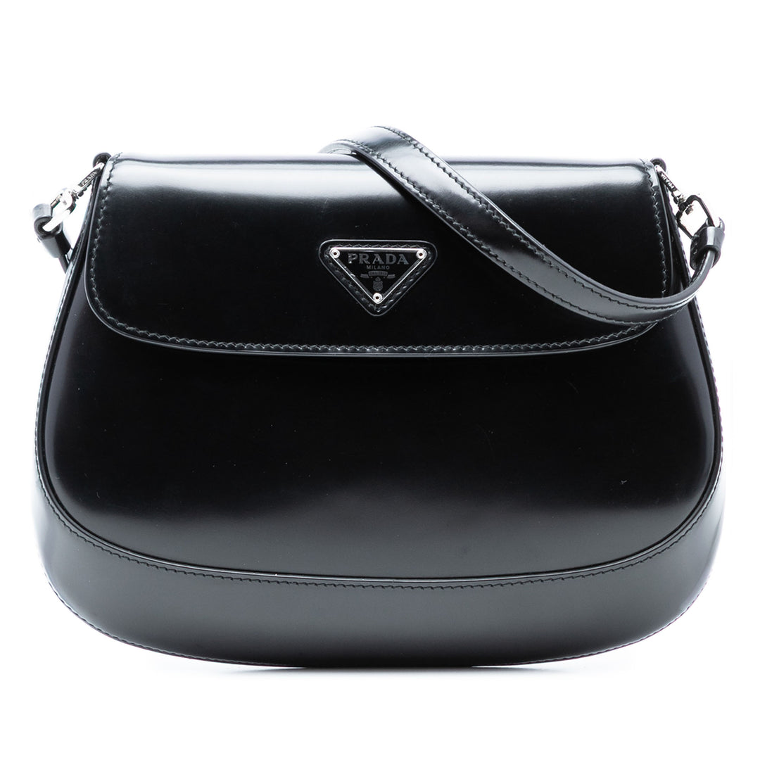 Prada Spazzolato Cuir Cleo à rabat Sac bandoulière