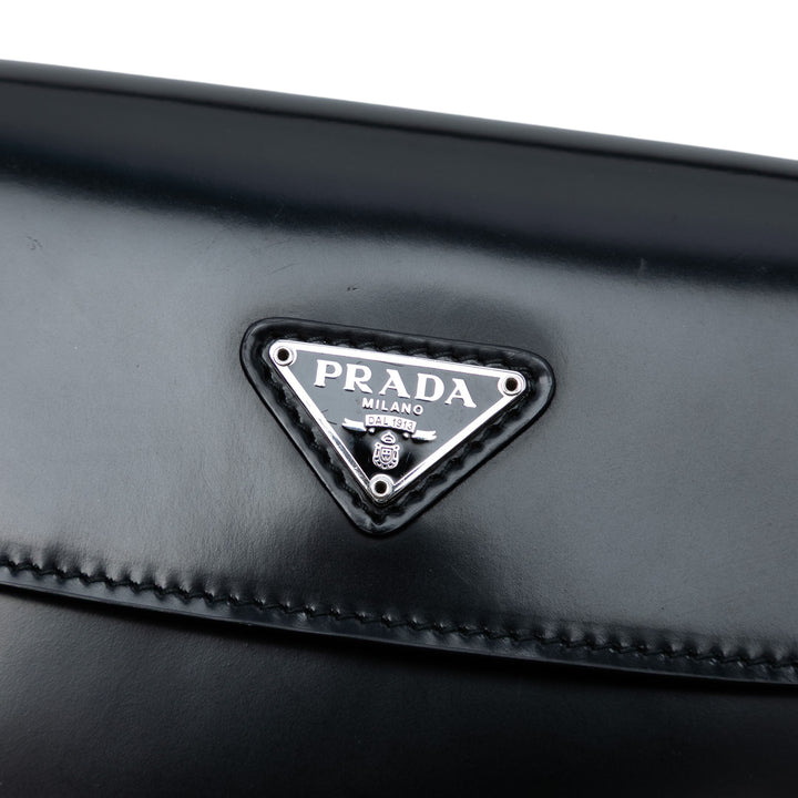 Prada Spazzolato Cuir Cleo à rabat Sac bandoulière