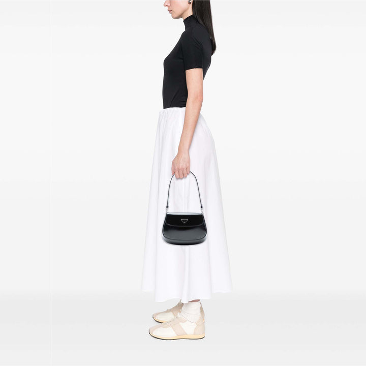 Prada Spazzolato Cuir Cleo à rabat Sac bandoulière