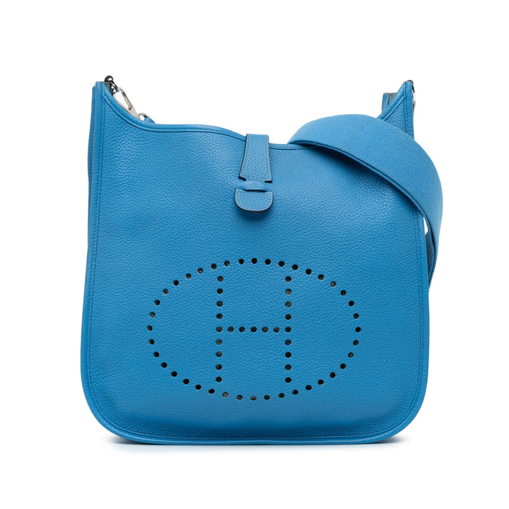 Hermès Clemence Evelyne III GM Blue - GABY PARIS