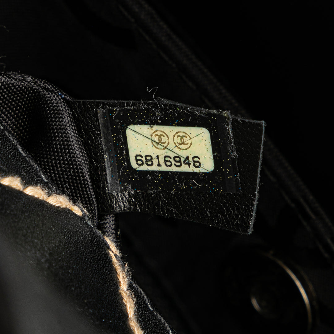 Medium CC Calfskin Wild Stitch Tote Black - Gaby Paris