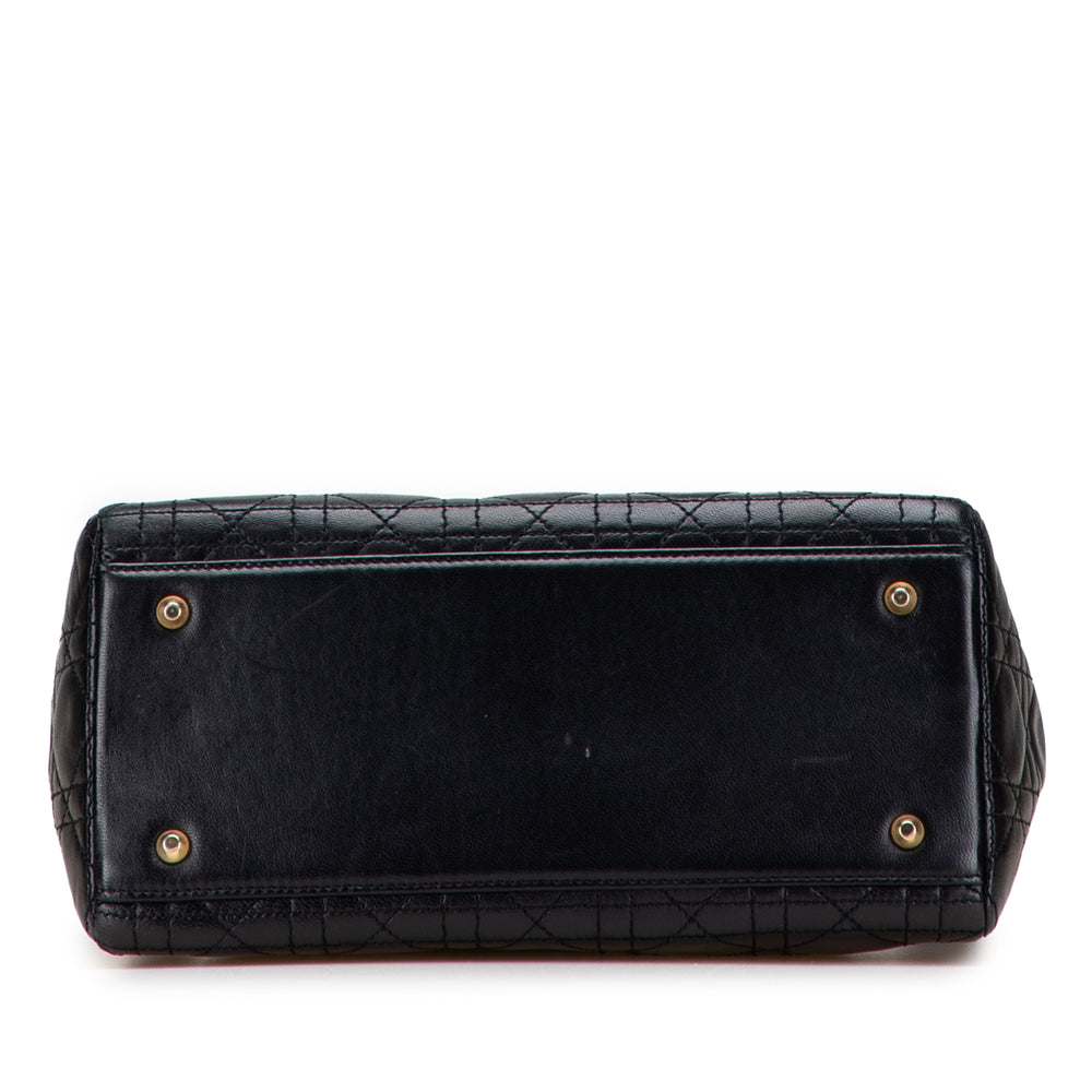 Dior Medium Cuir d’agneau Cannage Lady Dior Noir – GABY PARIS Authentique
