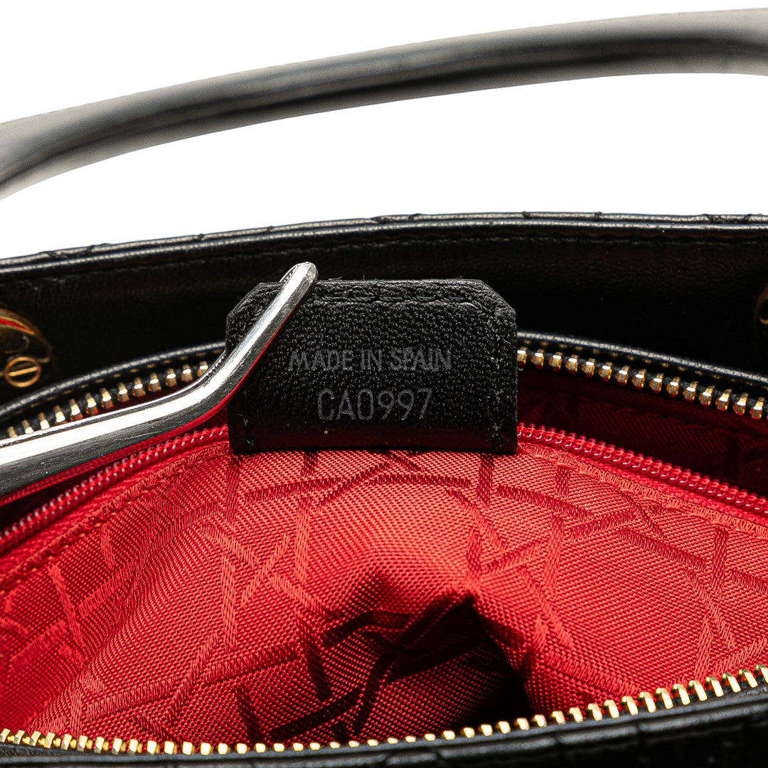 Dior Medium Cuir d’agneau Cannage Lady Dior Noir – GABY PARIS Authentique