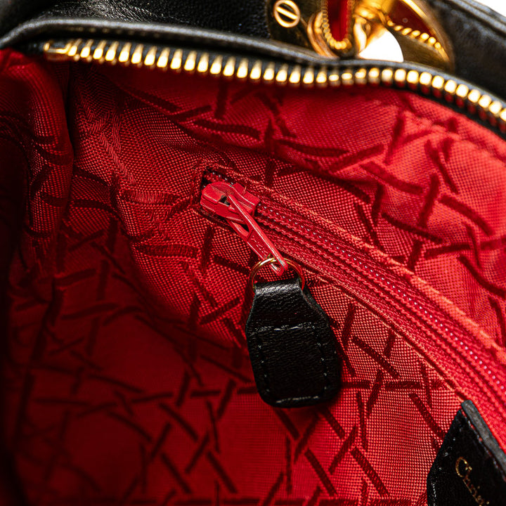 Dior Medium Cuir d’agneau Cannage Lady Dior Noir – GABY PARIS Authentique