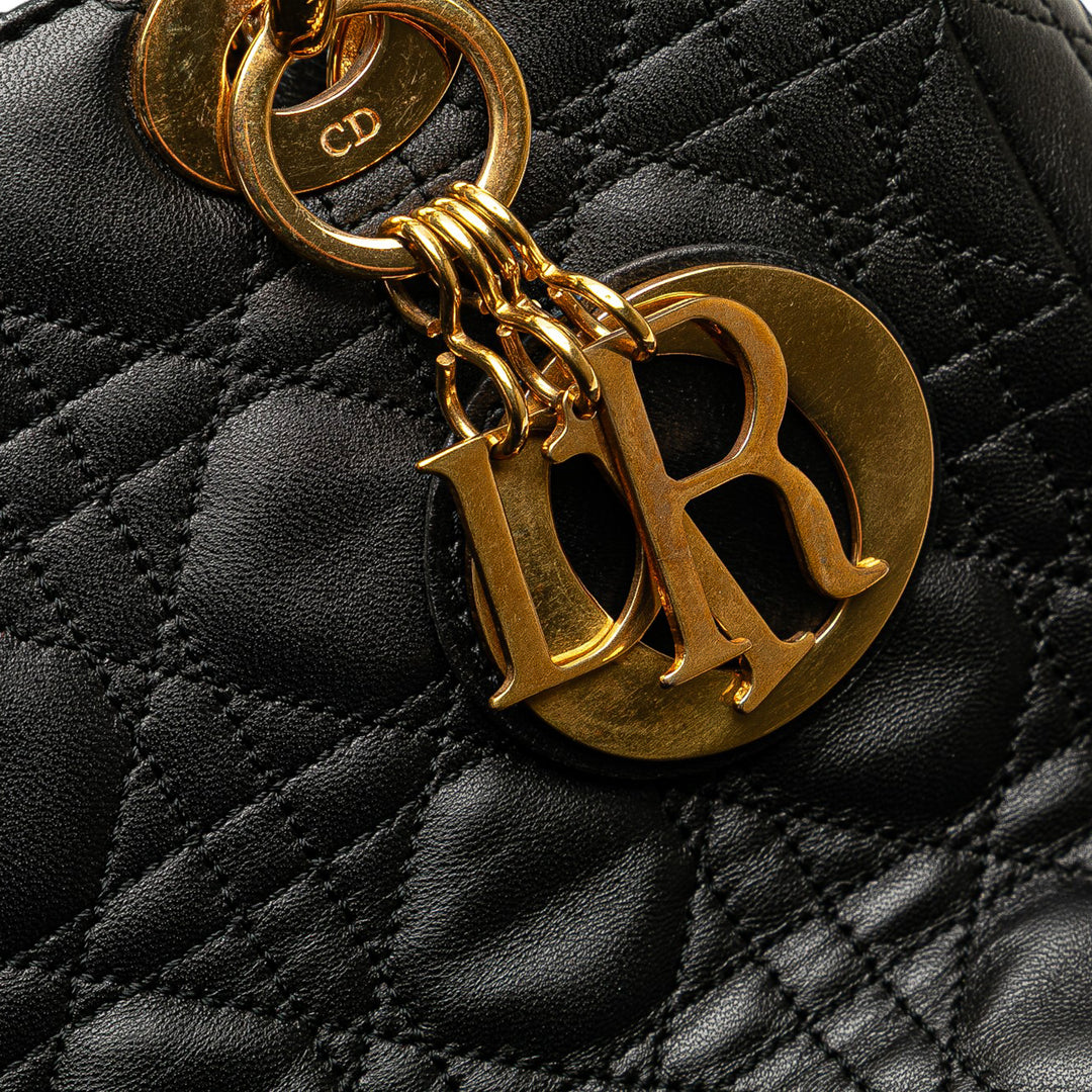Dior Medium Cuir d’agneau Cannage Lady Dior Noir – GABY PARIS Authentique