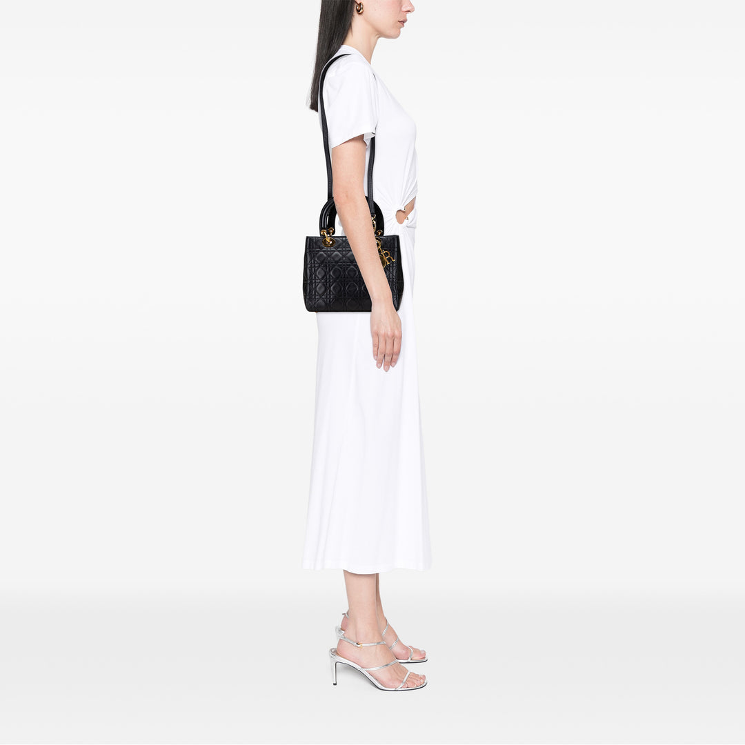 Dior Medium Cuir d’agneau Cannage Lady Dior Noir – GABY PARIS Authentique