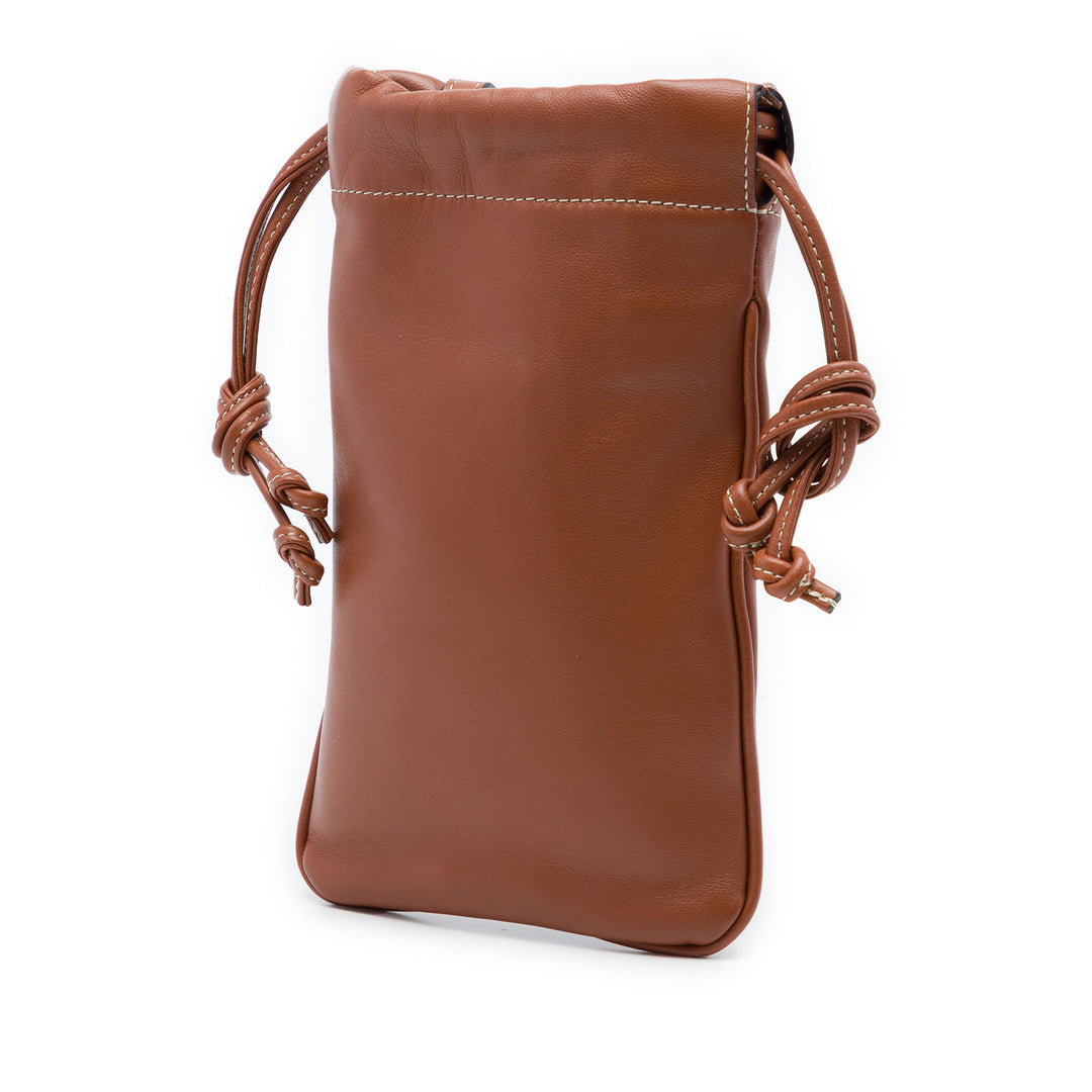 Celine Smooth Cuir de veau Cuir Triomphe Drawstring Phone Holder Sac porté croisé