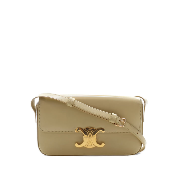 Celine Sac porté épaule brillant Triomphe Claude Cuir de veau Jaune – vue principale – GABY PARIS
