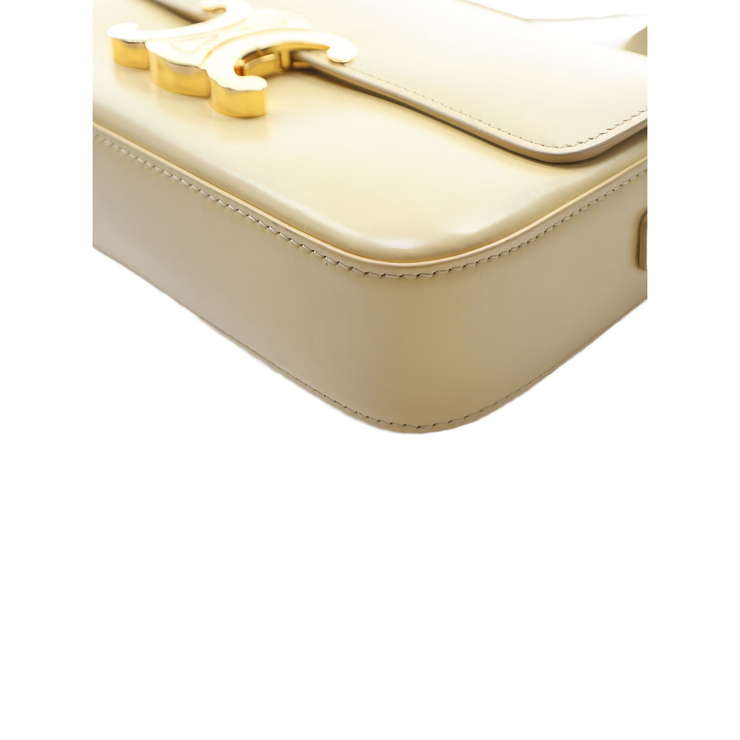 Celine Sac porté épaule brillant Triomphe Claude Cuir de veau Jaune – vue 11 – GABY PARIS