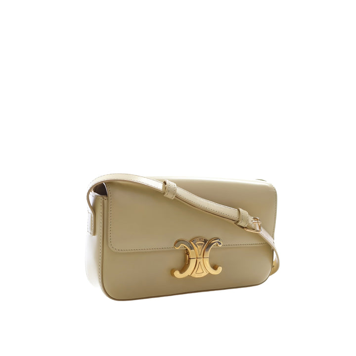 Celine Sac porté épaule brillant Triomphe Claude Cuir de veau Jaune – vue 12 – GABY PARIS
