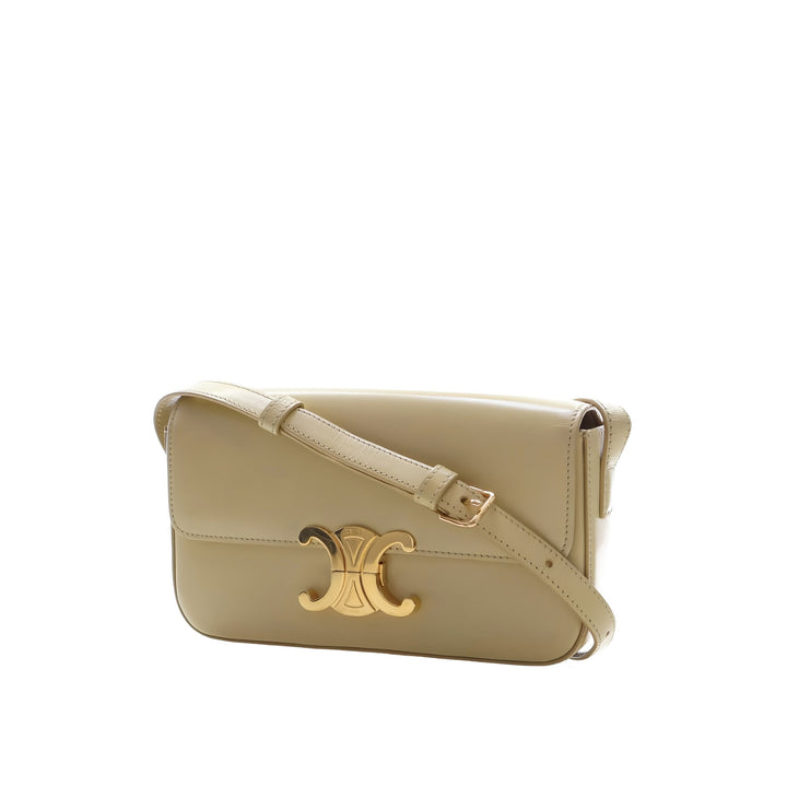 Celine Sac porté épaule brillant Triomphe Claude Cuir de veau Jaune – vue 13 – GABY PARIS
