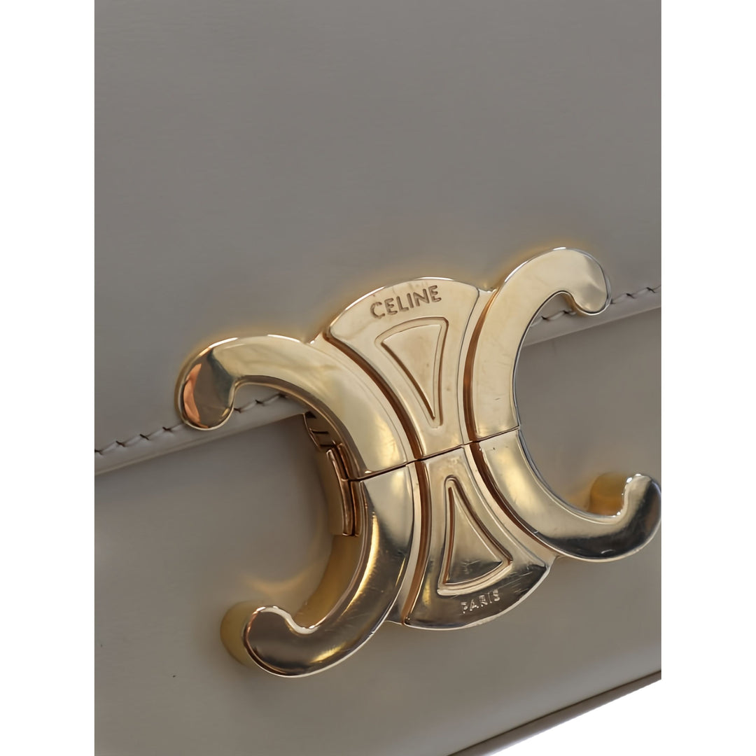 Celine Sac porté épaule brillant Triomphe Claude Cuir de veau Jaune – vue 5 – GABY PARIS