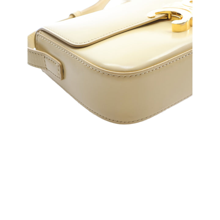 Celine Sac porté épaule brillant Triomphe Claude Cuir de veau Jaune – vue 9 – GABY PARIS