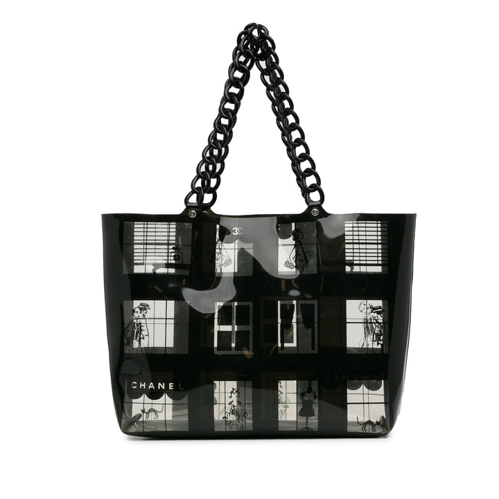 Vinyl Coco Window Tote Black - Gaby Paris