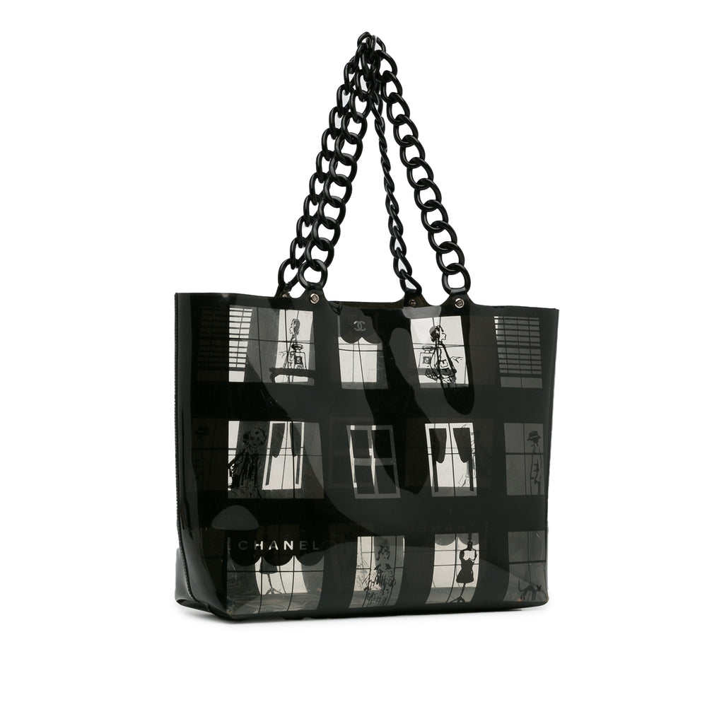 Vinyl Coco Window Tote Black - Gaby Paris