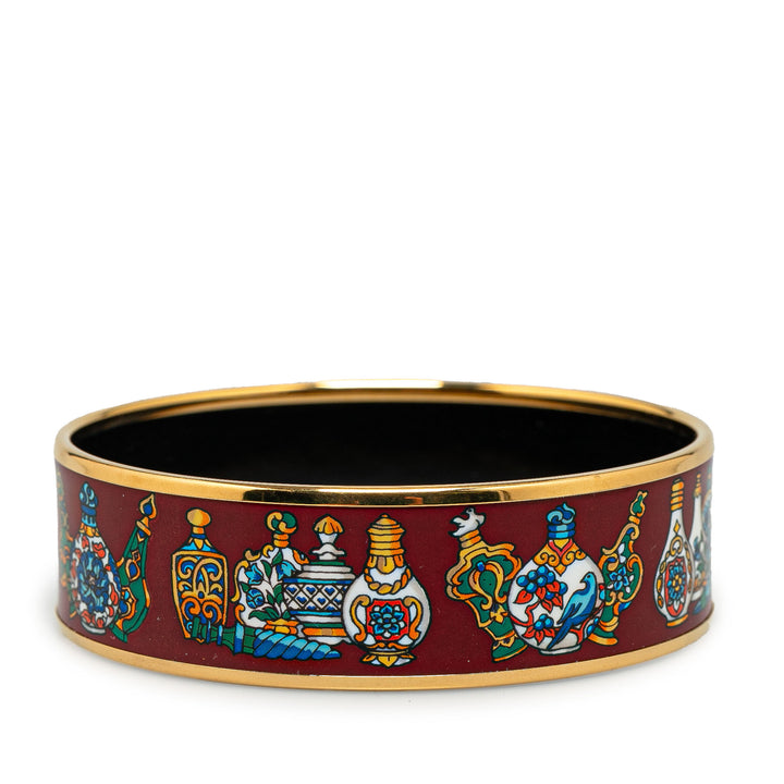 Hermès Wide Qu'importe le Flacon Enamel Bangle 65 Red - GABY PARIS