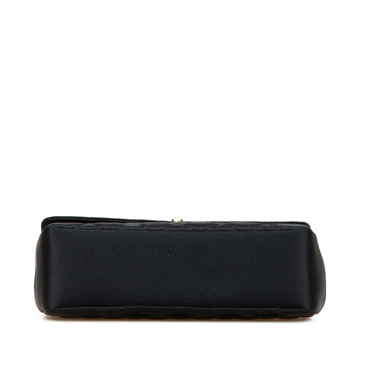 Mini Rectangular CC Quilted Satin Flap Black - Gaby Paris