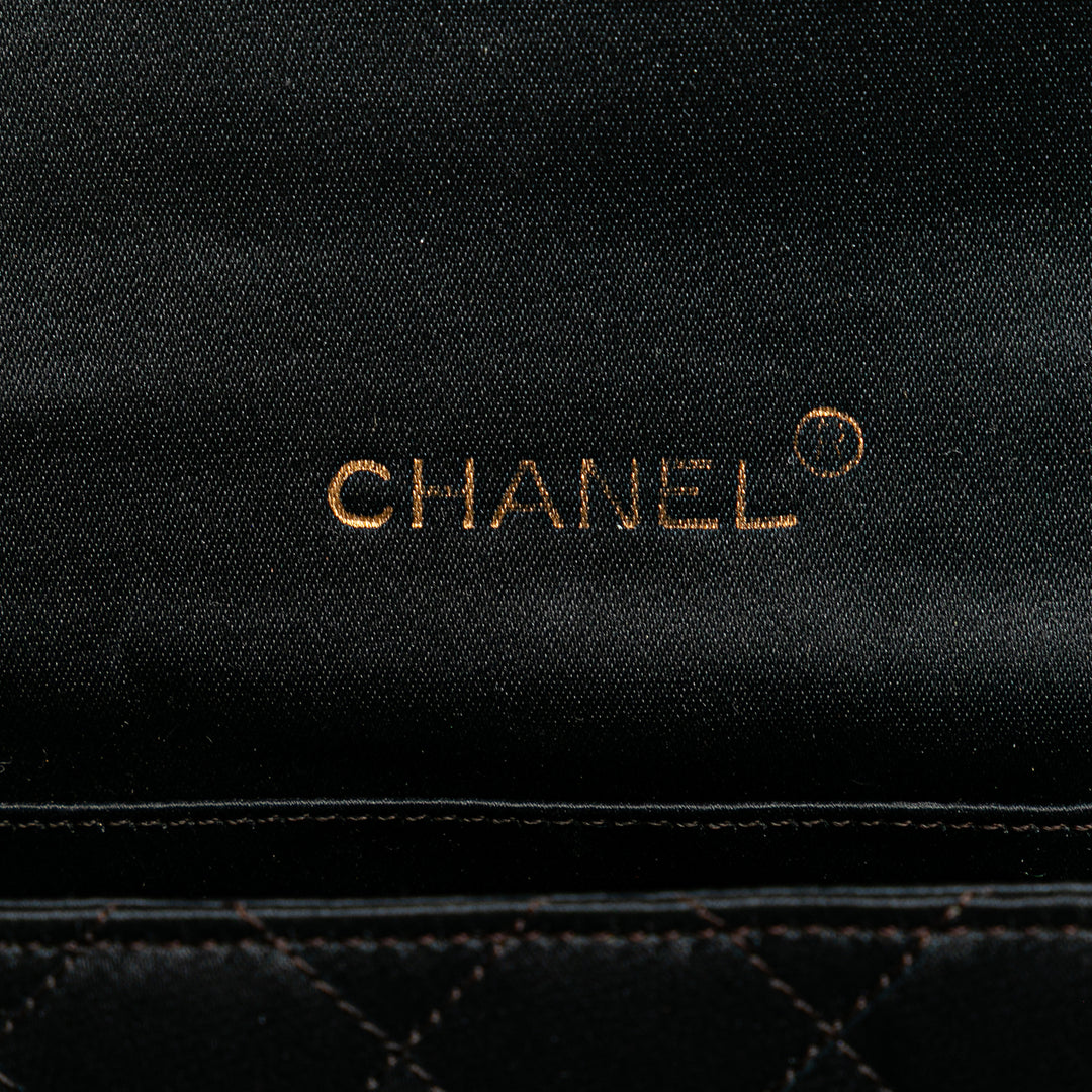 Mini Rectangular CC Quilted Satin Flap Black - Gaby Paris