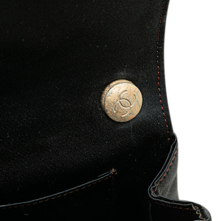 Mini Rectangular CC Quilted Satin Flap Black - Gaby Paris