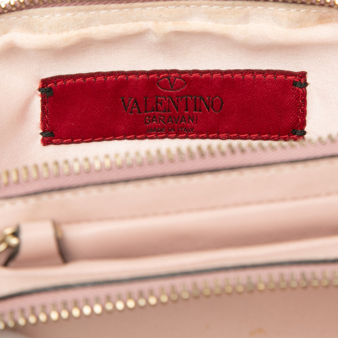Valentino Cuir Rockstud Double Zip Sac porté croisé