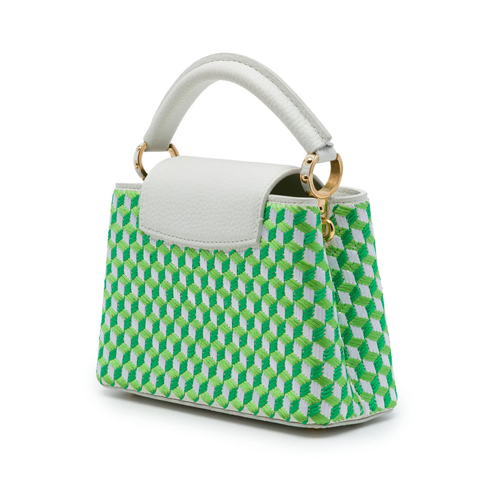 brodé Capucines Mini taurillon Vert