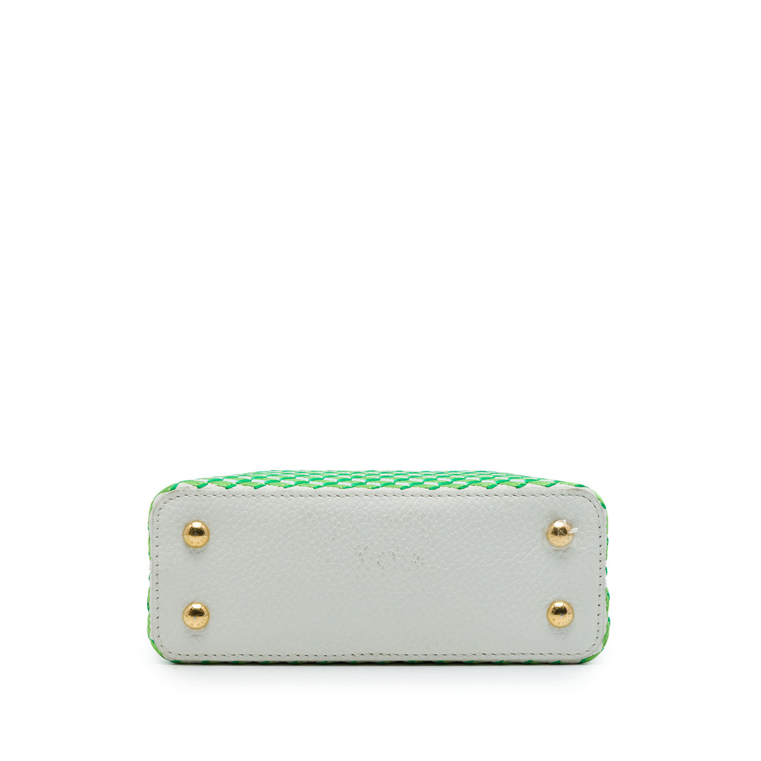 brodé Capucines Mini taurillon Vert