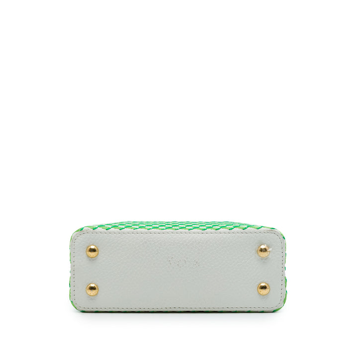brodé Capucines Mini taurillon Vert