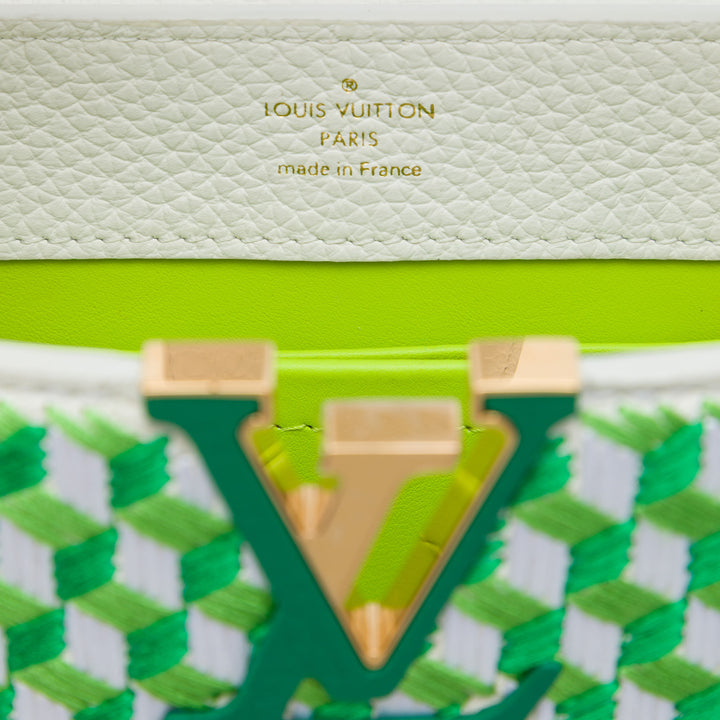 brodé Capucines Mini taurillon Vert