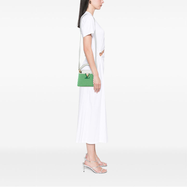 brodé Capucines Mini taurillon Vert