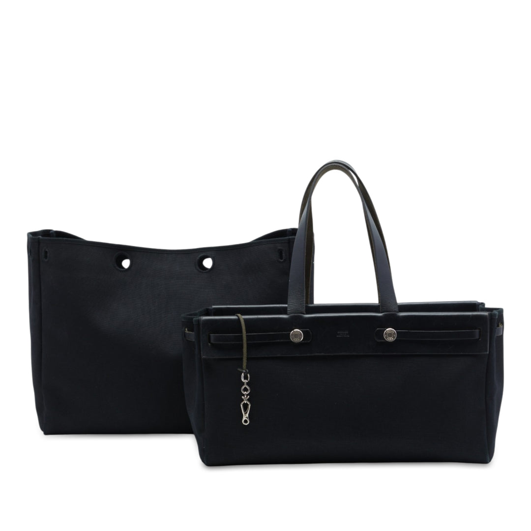 Hermès Vache Hunter Herbag Cabas MM Noir
