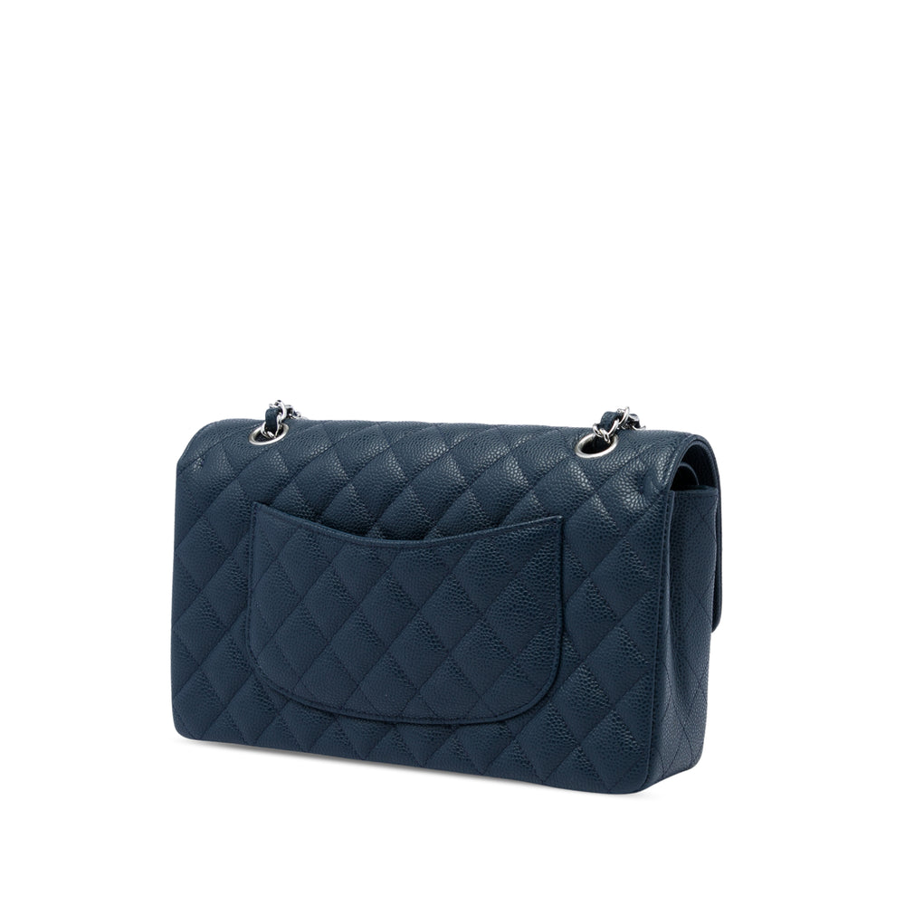 Chanel Classic Double rabat Moyen Cuir caviar Bleu – vue 2 – GABY PARIS