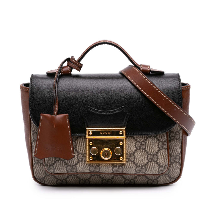 Padlock à rabat Poche Sac Mini GG Supreme Beige