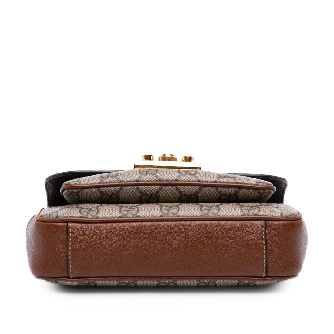 Padlock à rabat Poche Sac Mini GG Supreme Beige
