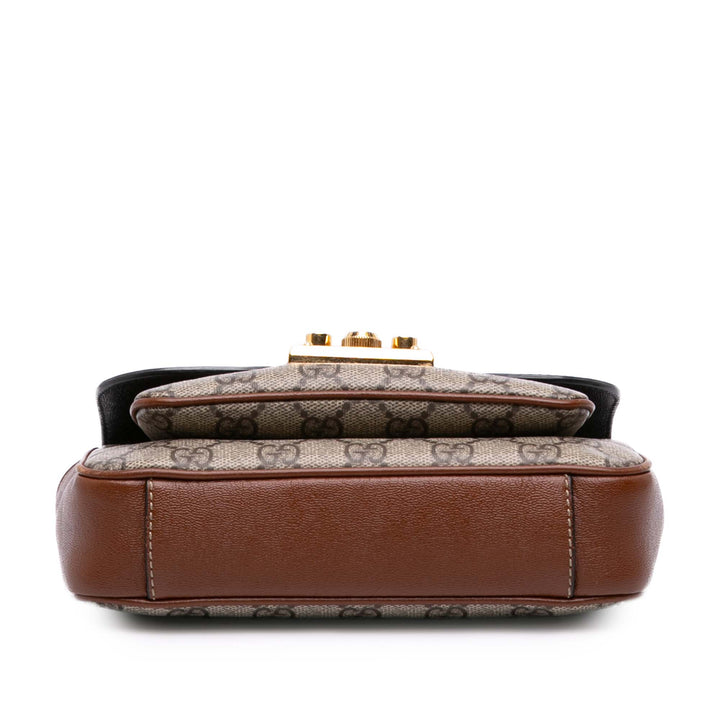 Padlock à rabat Poche Sac Mini GG Supreme Beige