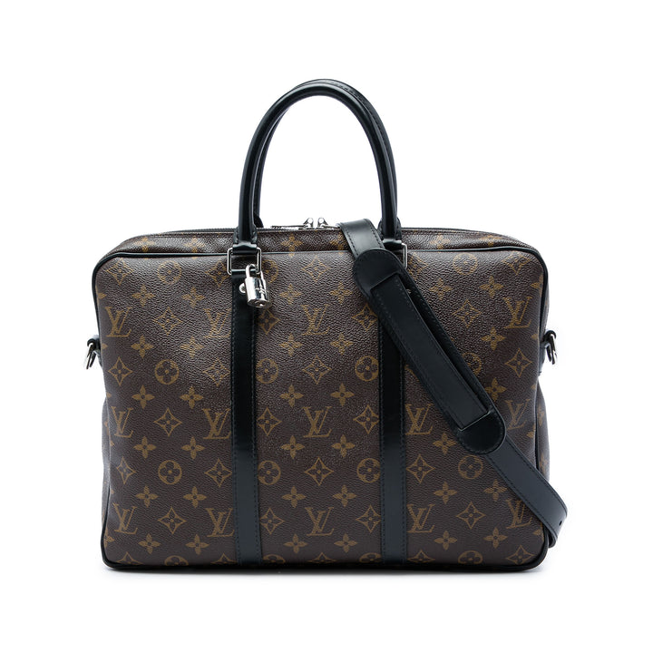Louis Vuitton Macassar Porte Documents Jour Monogram Marron – vue principale – GABY PARIS
