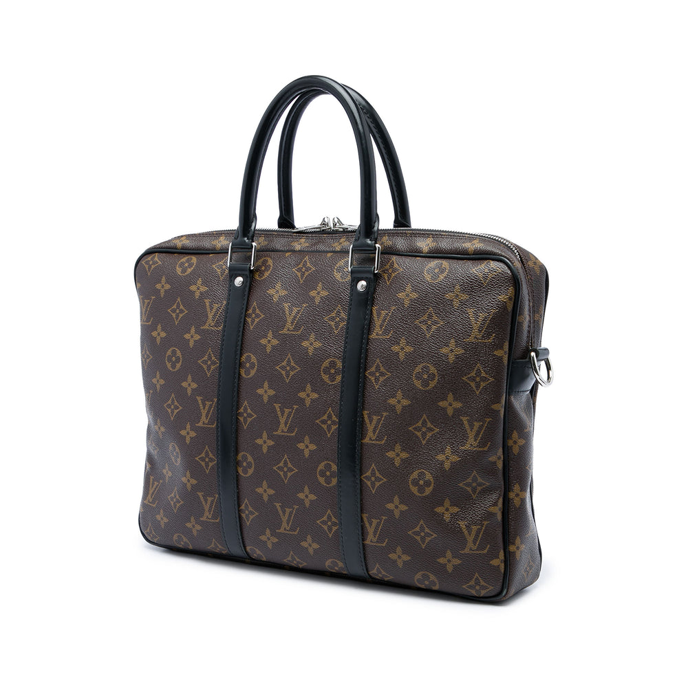 Louis Vuitton Macassar Porte Documents Jour Monogram Marron – vue 2 – GABY PARIS