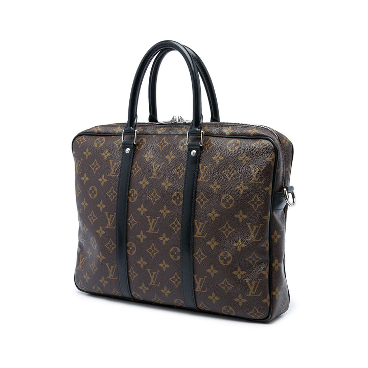 Louis Vuitton Macassar Porte Documents Jour Monogram Marron – vue 2 – GABY PARIS
