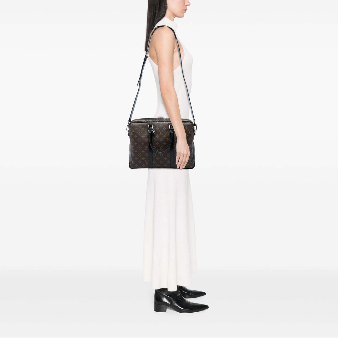 Louis Vuitton Macassar Porte Documents Jour Monogram Marron – vue 5 – GABY PARIS