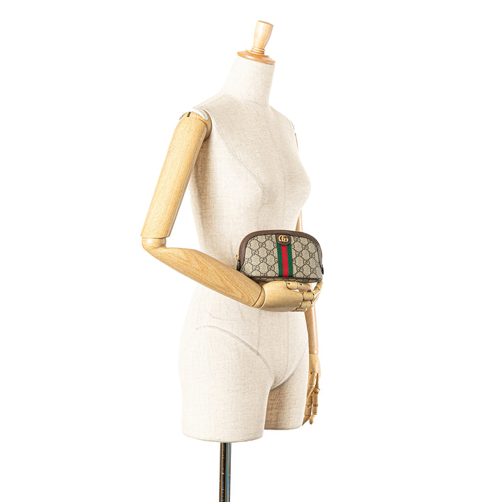 GG Supreme Web Ophidia Pouch Brown - Gaby Paris