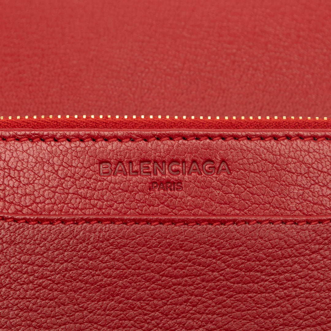 Balenciaga Cuir de chèvre Motocross Metallic Edge Wallet on Chain