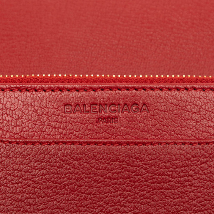 Balenciaga Cuir de chèvre Motocross Metallic Edge Wallet on Chain