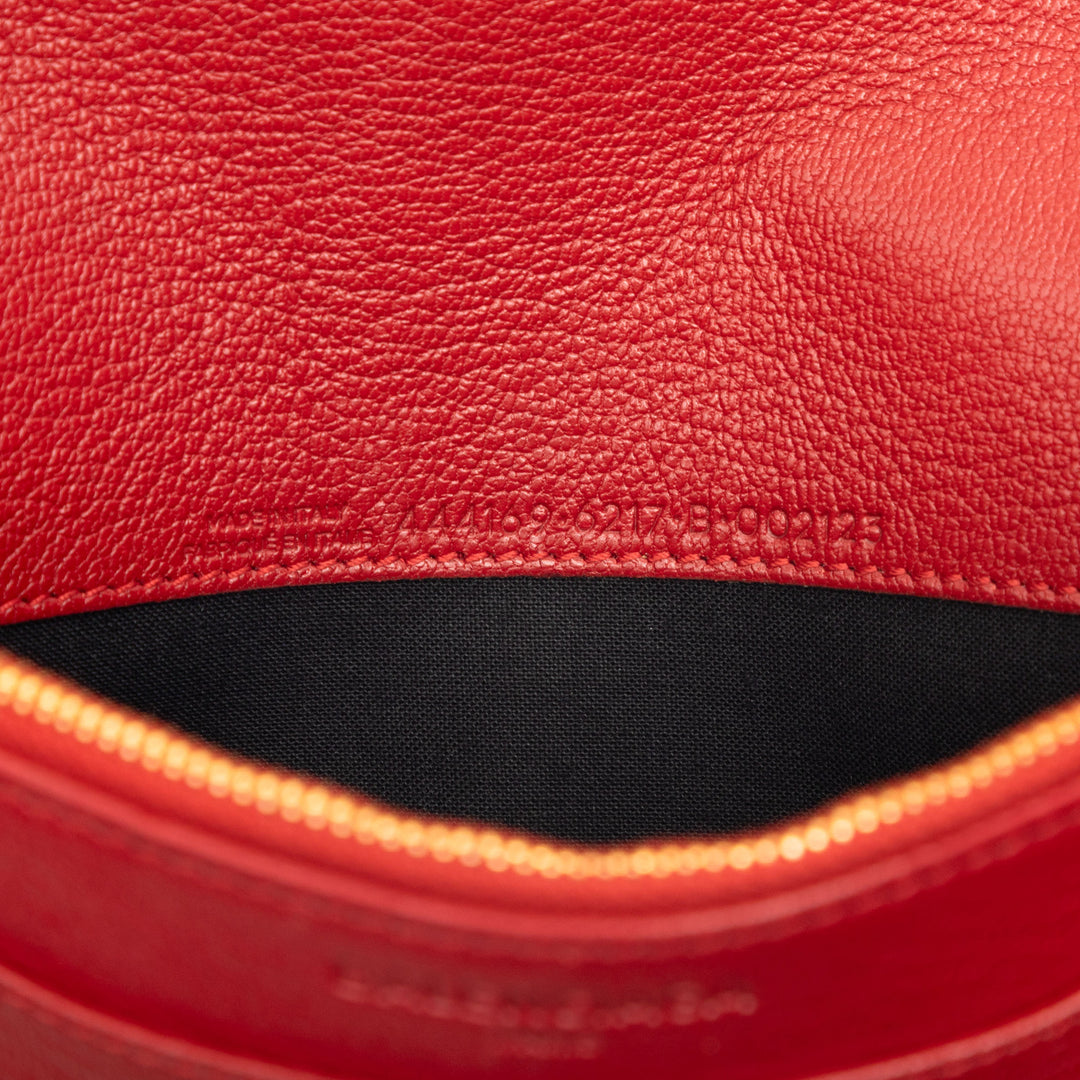 Balenciaga Cuir de chèvre Motocross Metallic Edge Wallet on Chain