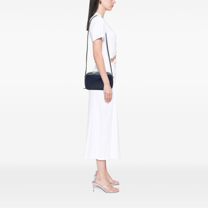Chanel Sac caméra Matelassé Coco Boy Grand Cuir d'agneau Bleu – vue 6 – GABY PARIS