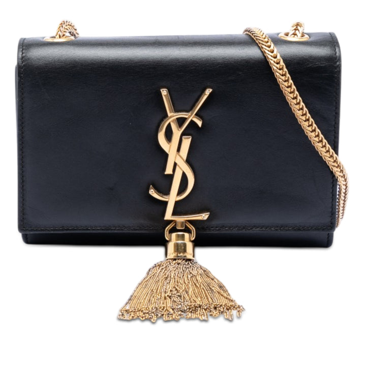 Saint Laurent Small Cuir Monogram Kate Pompon Sac porté croisé
