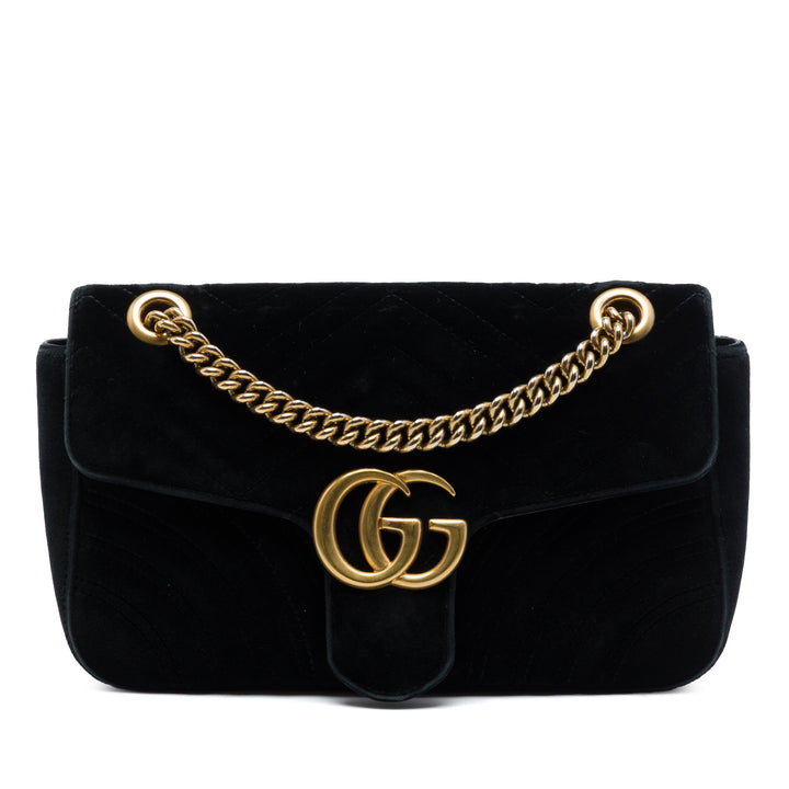 GG Marmont Matelasse Sac Moyen Noir