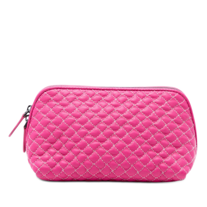 Matelassé Zippé Pochette nappa Rose