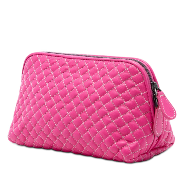 Matelassé Zippé Pochette nappa Rose
