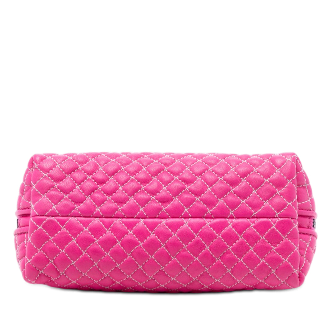Matelassé Zippé Pochette nappa Rose