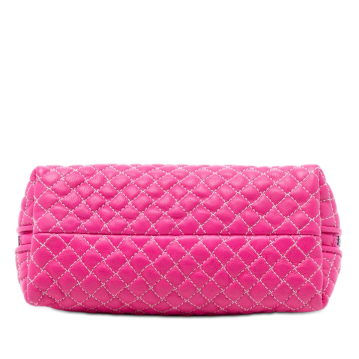 Matelassé Zippé Pochette nappa Rose